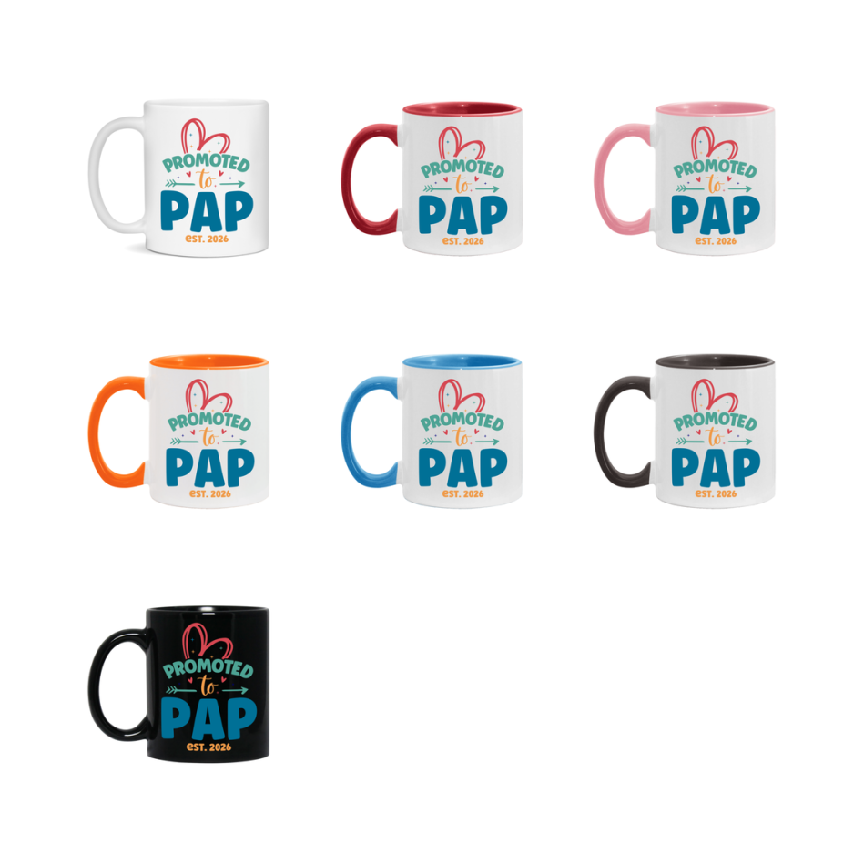 Promoted To Pap Est. 2026 Coffee Mug – New Pap Gift – Pregnancy Announcement Mug For New Baby