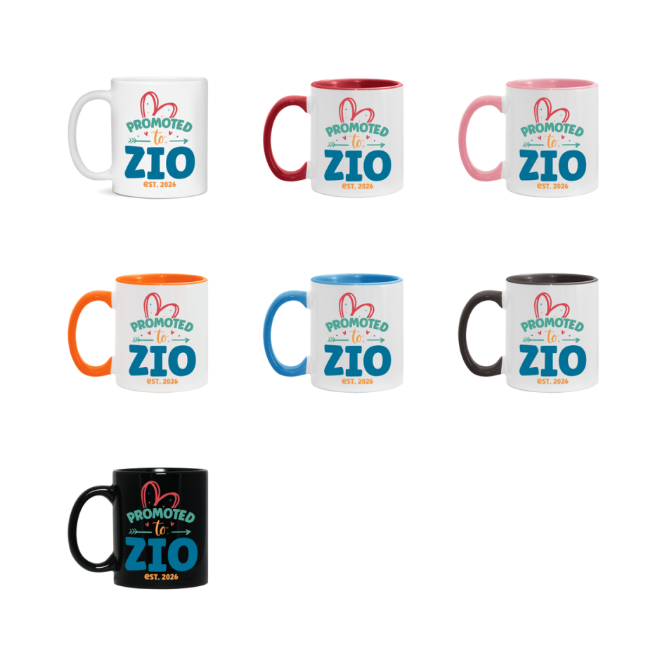 Promoted To Zio Est. 2026 Coffee Mug – New Zio Gift – Pregnancy Announcement Mug For New Baby