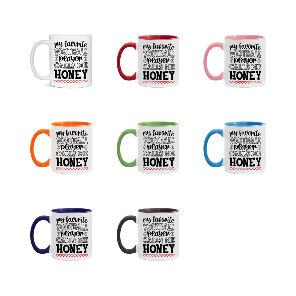 My Favorite Football Player Calls Me Honey Mug – Funny Football Honey Gift – Mug For Honey From Player – Football Season Gift Idea