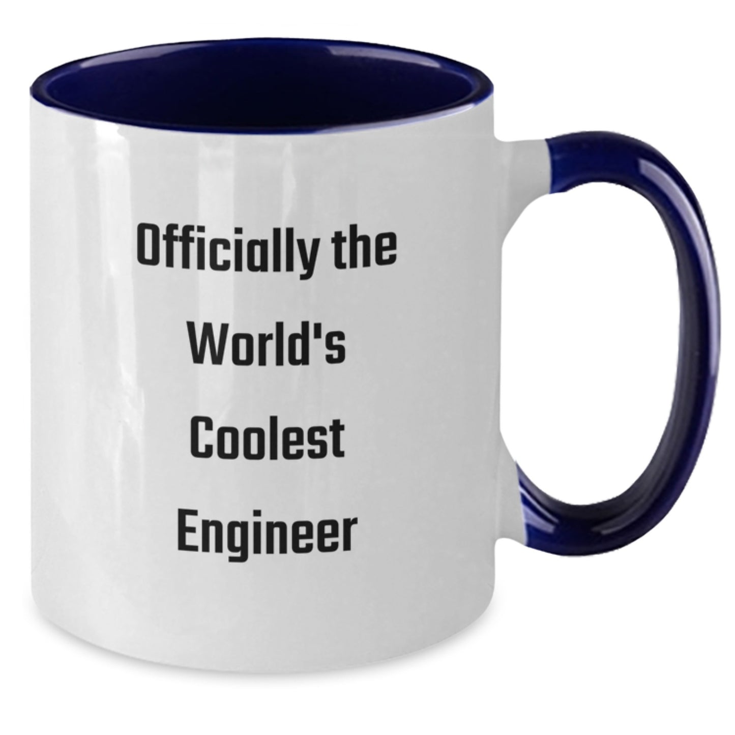 Funny Engineer Gifts - Officially The World's Coolest Engineer Two Tone Coffee Mug, Gifts from Friends for Engineer, Graduation Unique Gifts