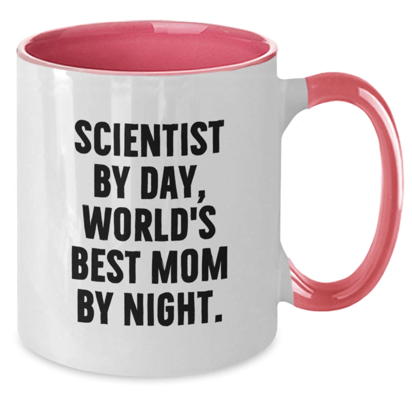 Gifts for Scientists, Funny 'Scientist By Day, World's Best Mom By Night' Two Tone Coffee Mug, Birthday Unique Ideas - Additional