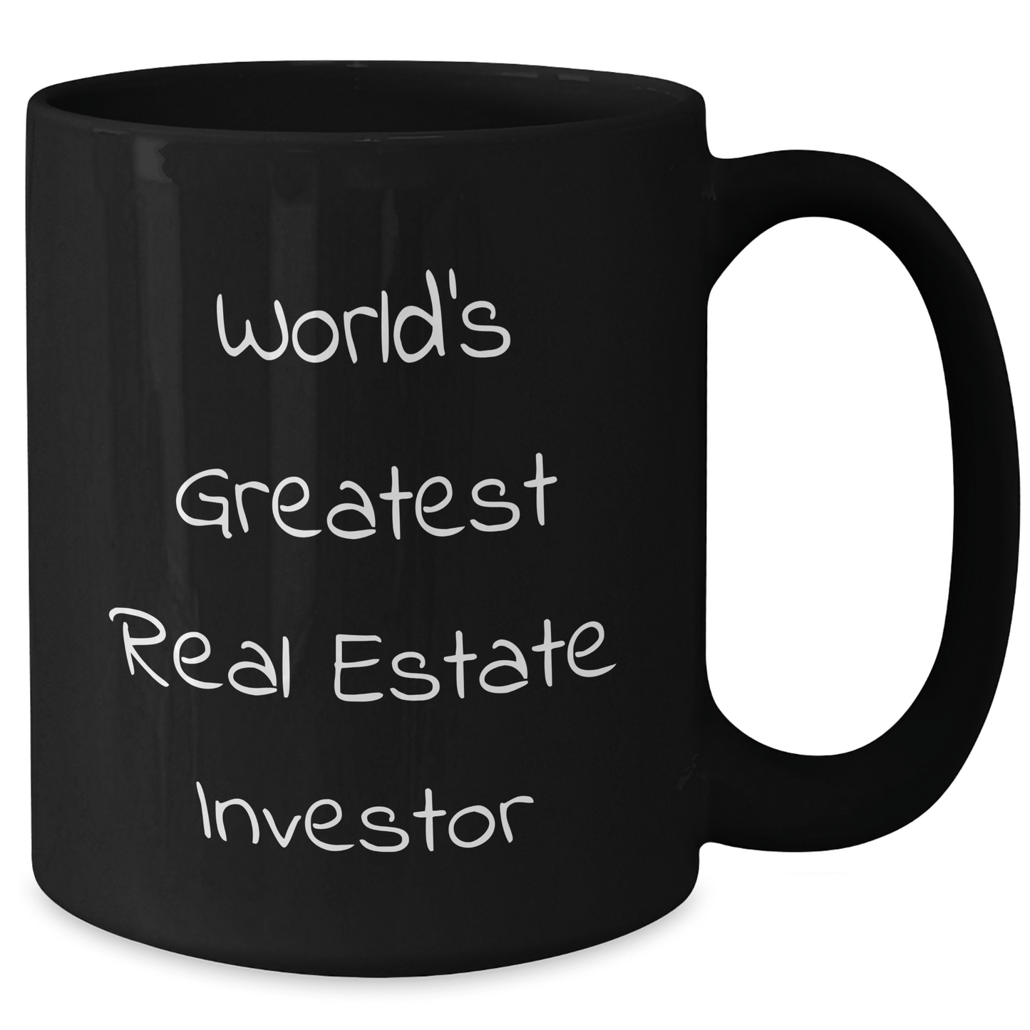 Funny Real Estate Investor Gift for Him, World's Greatest Quote on Black Coffee Mug, Perfect for Graduation, Gifts from Men to Real Estate Investor Friends