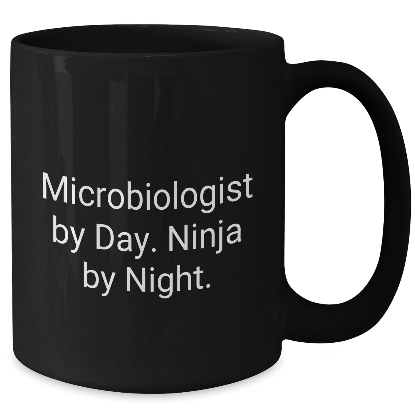 Microbiologist Ninja Gifts, Funny Black Coffee Mug for Graduation, 'Microbiologist By Day. Ninja By Night.' Quote, Gifts from Family, Friends, or Coworkers for Microbiologist Men or Women