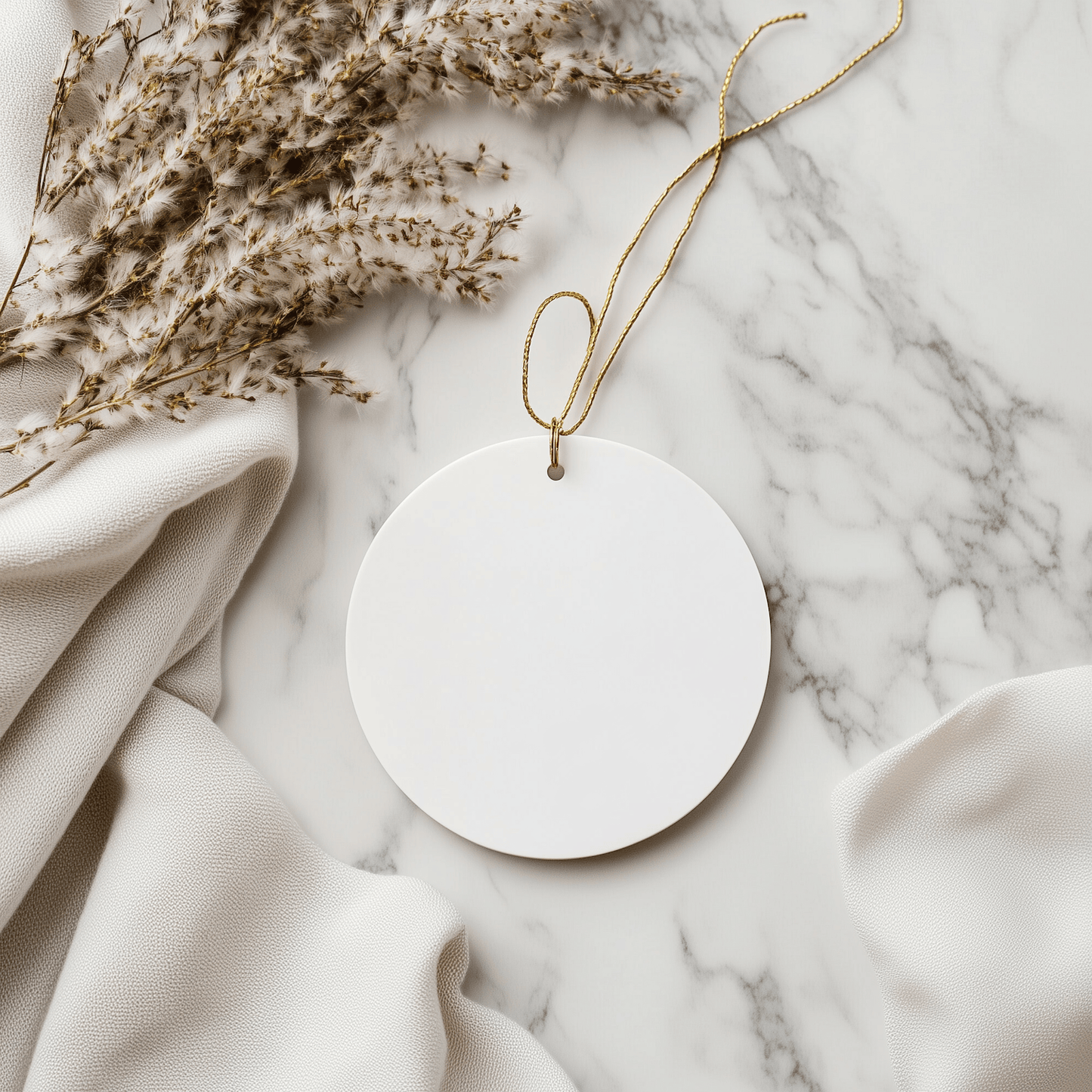 Claims Adjuster Gifts from Friends, Funny Circle Ornament for Men, Keep Calm Quote Christmas Unique Gifts for Claims Adjuster, Durable MDF Circle Ornament with Gold Cord small / White