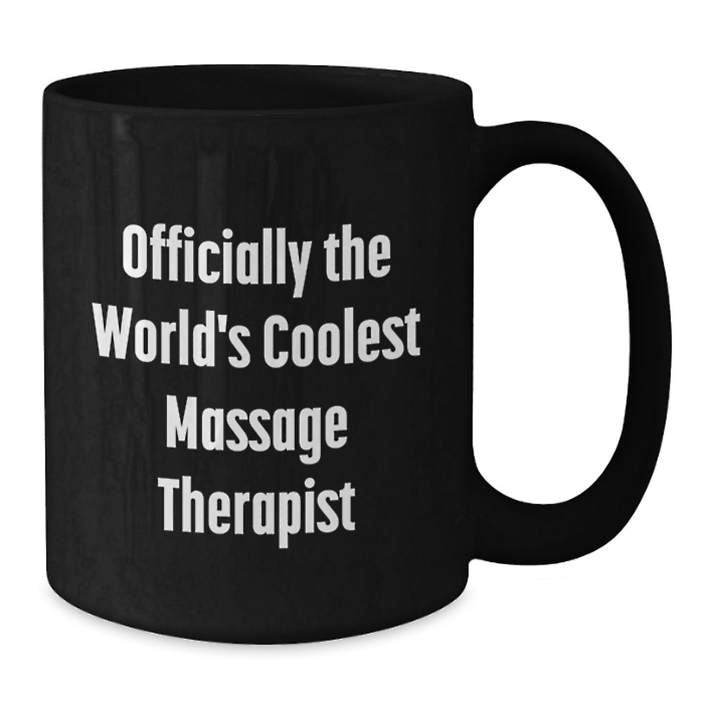 Funny Massage Therapist Gifts from Friends - Officially The World's Coolest Massage Therapist Black Coffee Mug for Christmas Unique Gifts - Additional