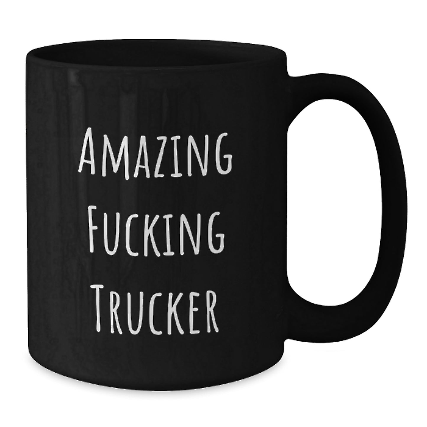 Funny Trucker Gifts from Friends, Unique Birthday Unique Gift Ideas for Trucker Men, Amazing F--king Trucker Black Coffee Mug - Additional
