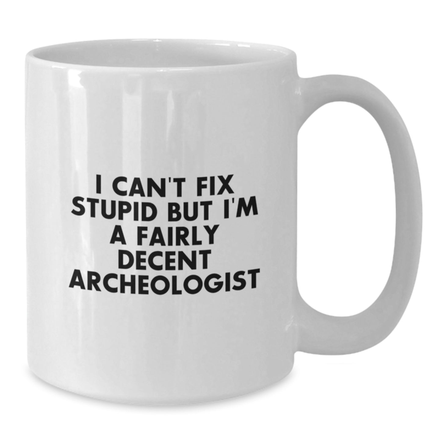 Funny Archeologist Gifts for Men Friends from, White Coffee Mugs for Christmas Unique, I Can't Fix Stupid But I'm A Fairly Decent - Additional