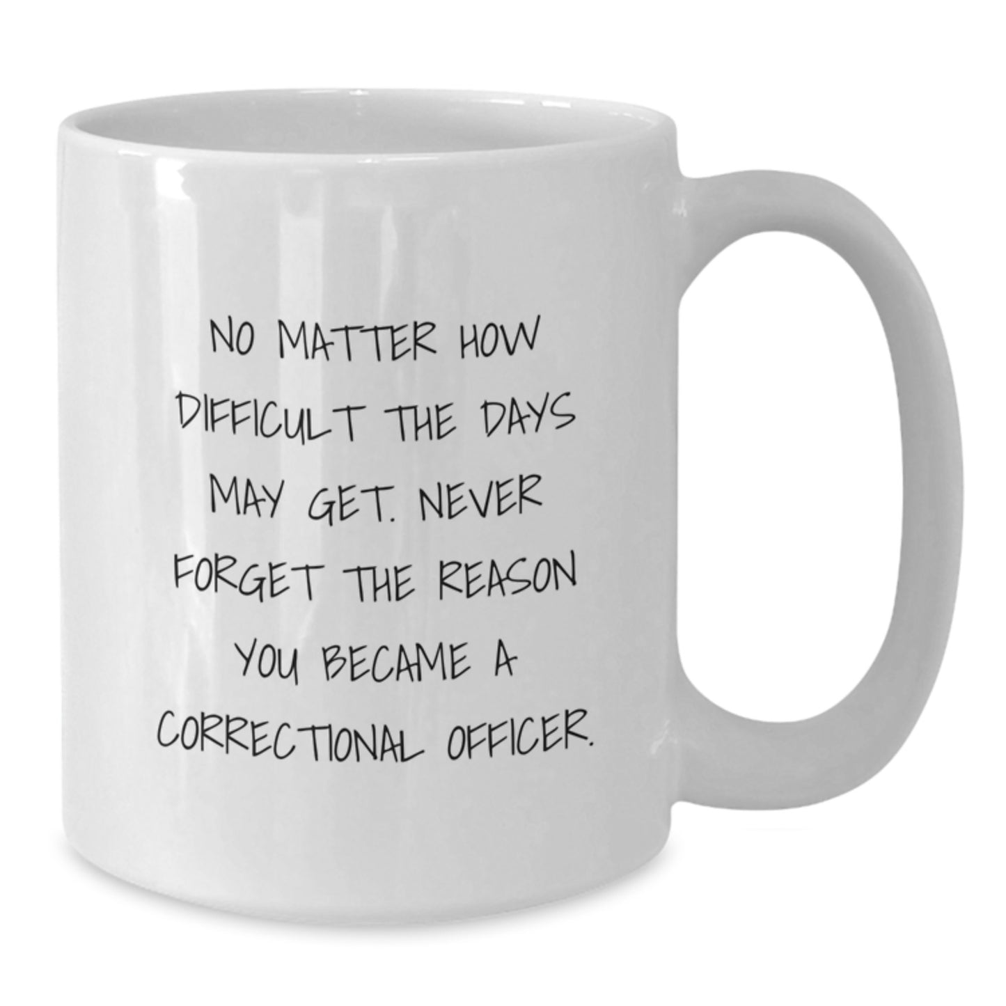 Inspirational Correctional Officer Gifts from Men for Correctional Officer Men, Funny White Coffee Mug for Christmas Unique Gifts, No Matter How Difficult The Days May Get. - Additional