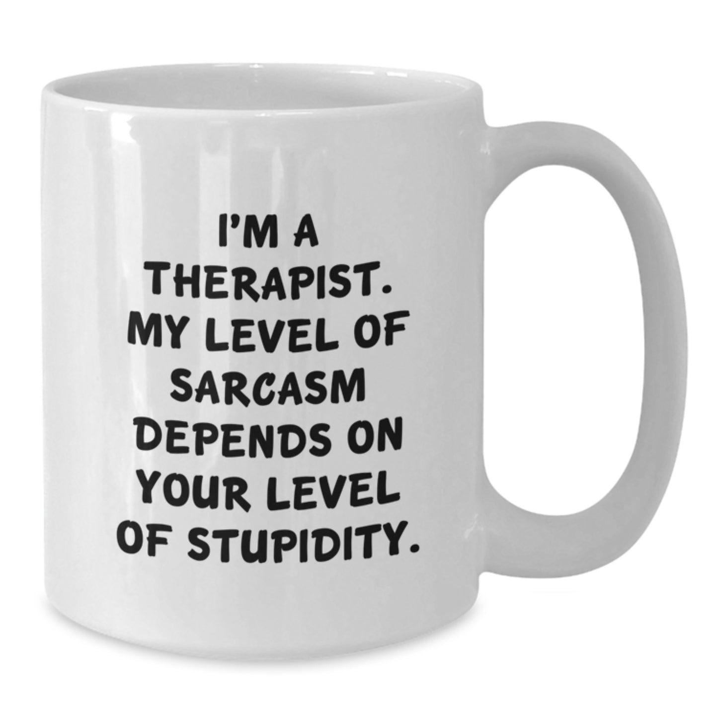 Gifts from Friends for Therapists, Funny White Coffee Mug, Sarcasm Level Depends, Christmas Unique - Additional