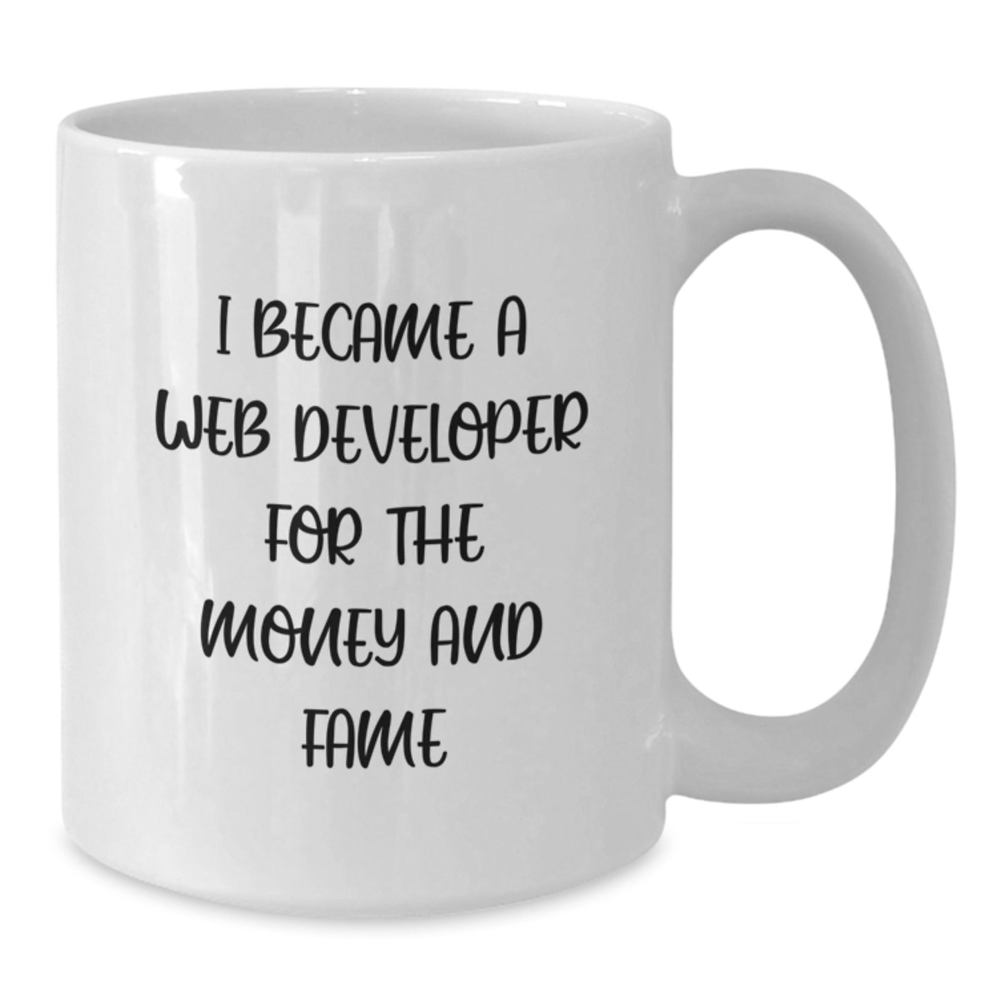 Funny Web Developer Gifts from Friends for Men Birthday Unique White Coffee Mugs I Became A Web Developer For The Money And Fame - Additional