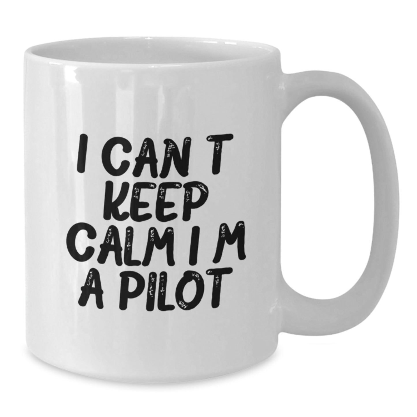 Funny Pilot Gifts from Friends to Pilot - I Can't Keep Calm White Coffee Mug, Birthday Unique Gifts for Men - Additional