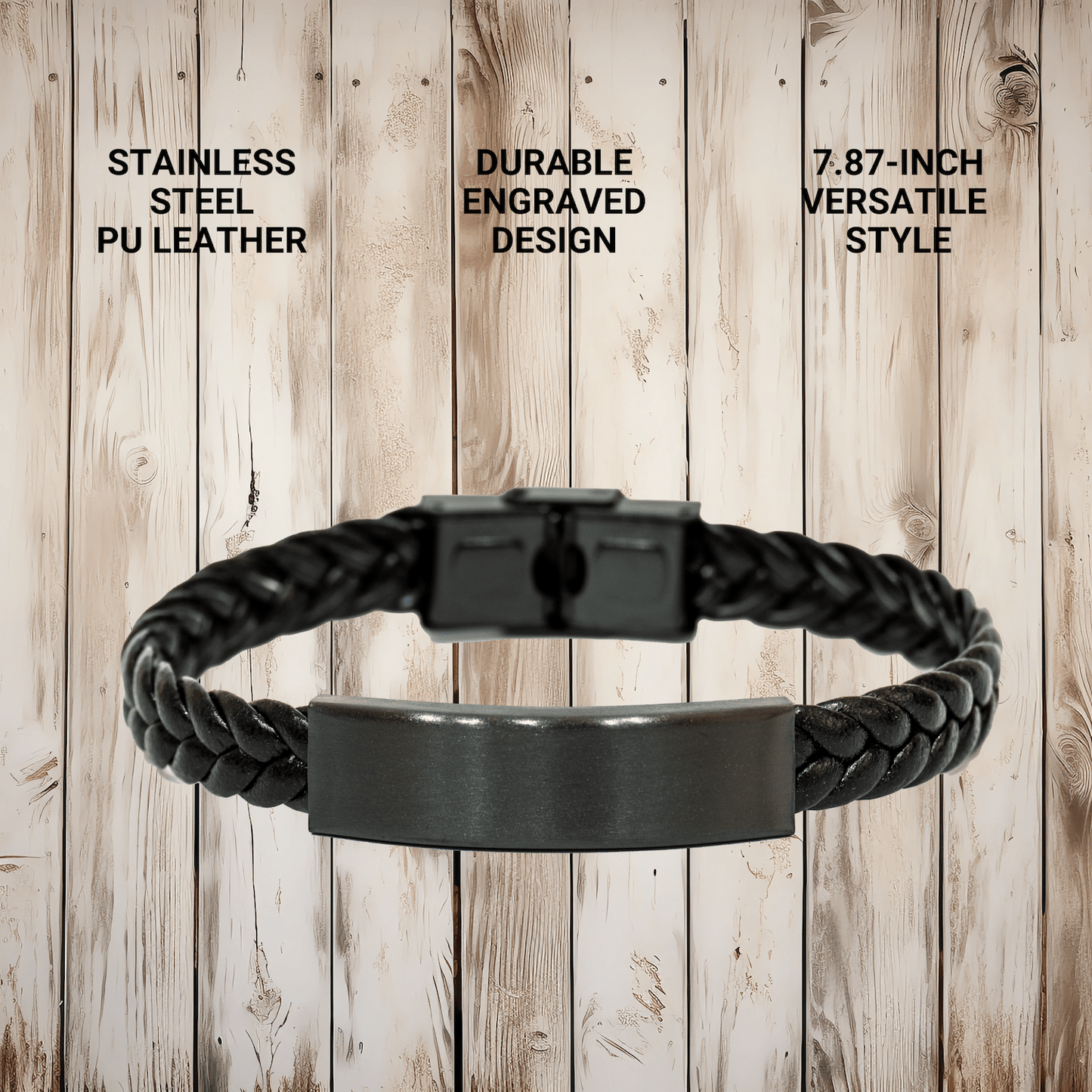 Manager's Inspirational Interlaced Leather Bracelet, Gifts from Family to Manager, Perfect for Mother's Day, Certification and Leadership small / Black