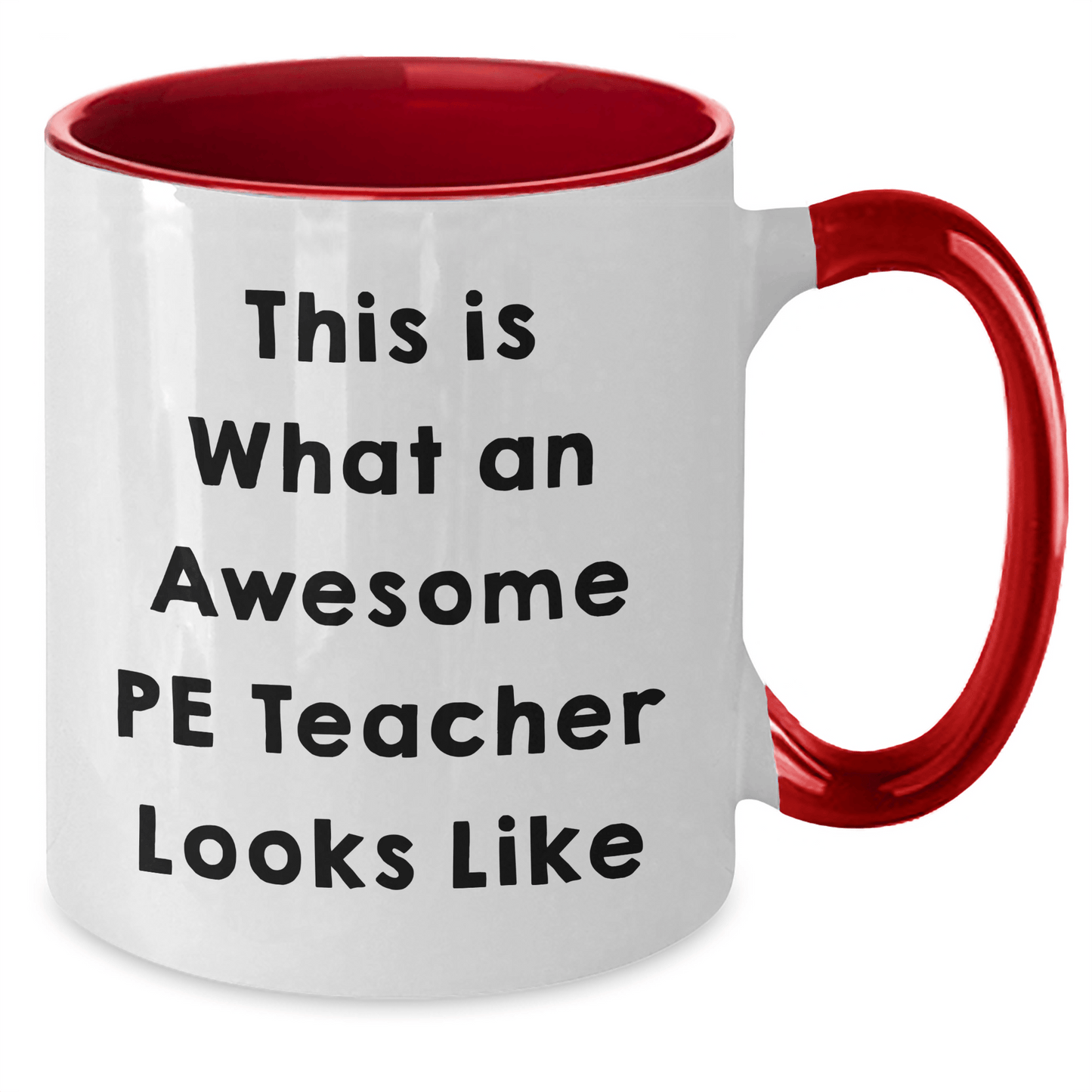 Funny PE Teacher Gifts from Friends for Men - This Is What An Awesome PE Teacher Looks Like Two Tone Coffee Mug, Father's Day Unique Presents