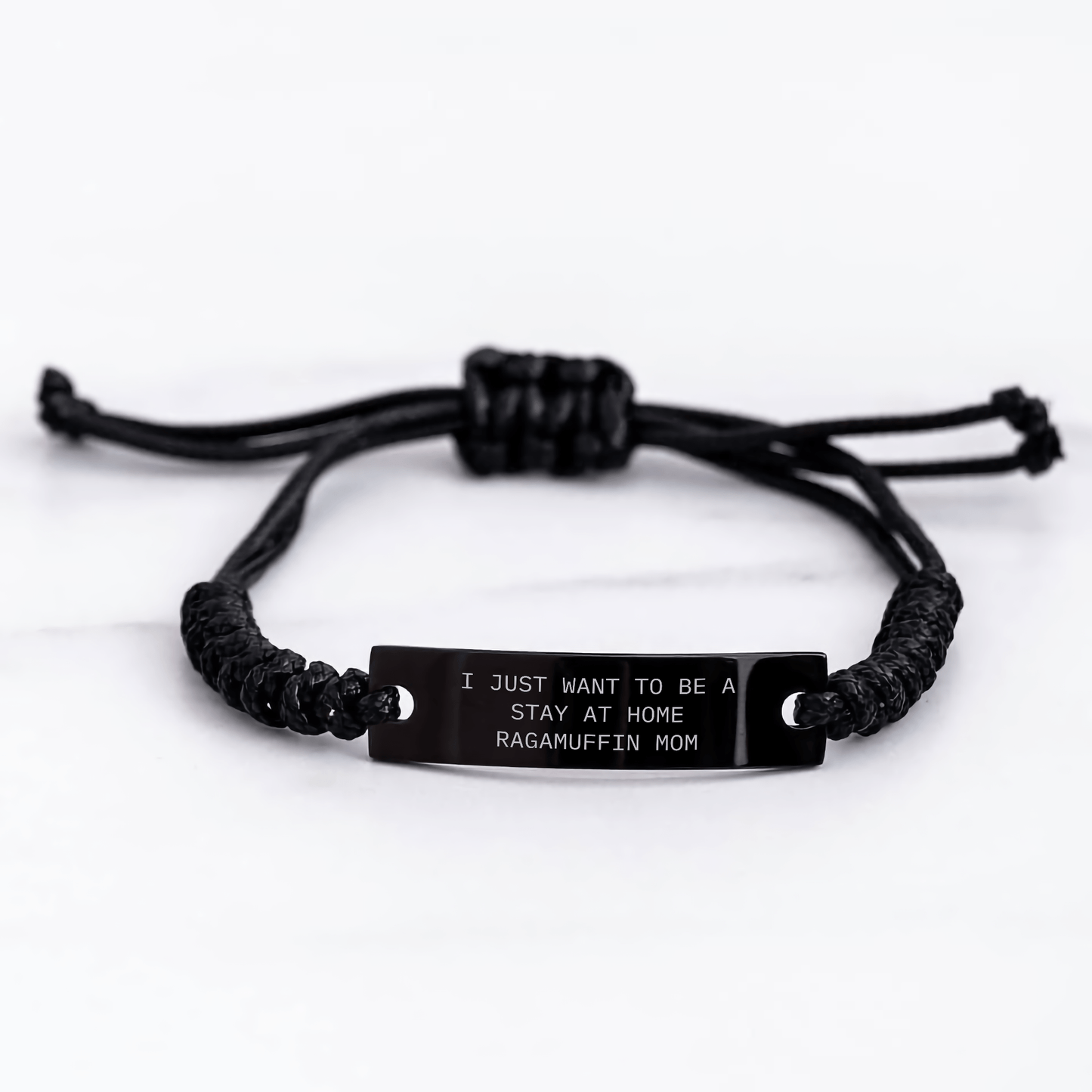 Ragamuffin Cat Enthusiasts' Delight, Funny Quote Rope Bracelet Gifts from Mom to Dad on Father's Day small / Black