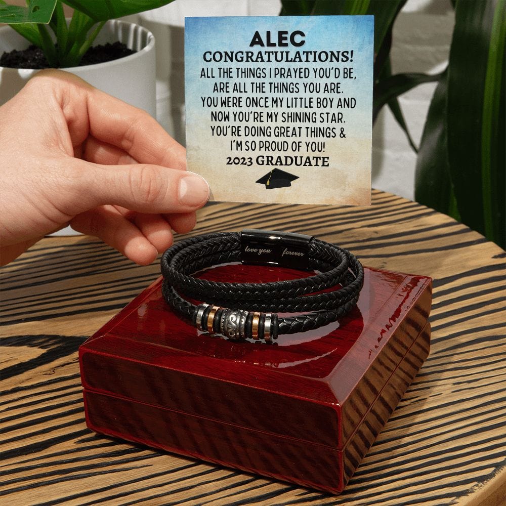 Personalized Graduation Bracelet - Gifts For Son - High School Graduation Jewelry - Class Of 2023 - Custom Gift - College Graduation Gifts