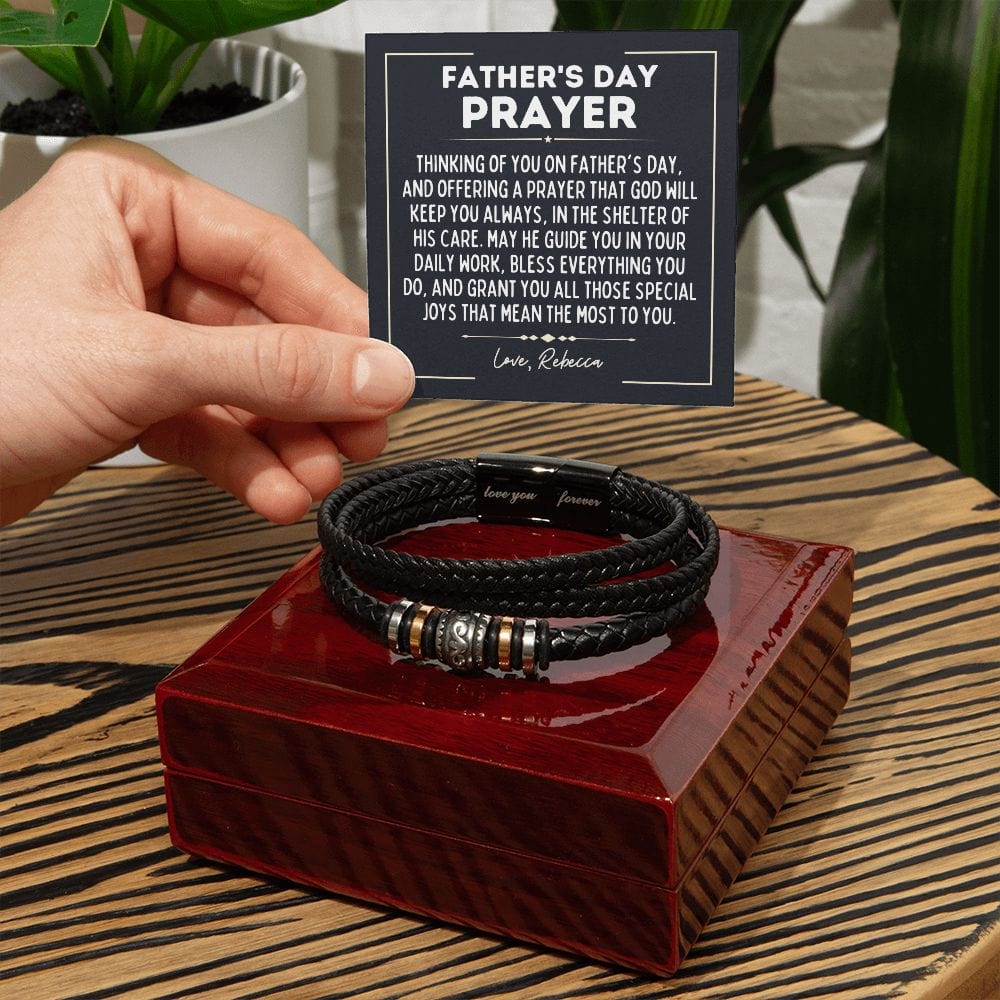 Personalized Father's Day Prayer Bracelet - Custom Gift for Christian Dads