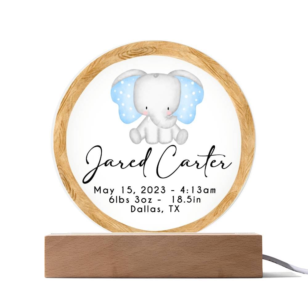 Elephant Boy Baby Stats 20231008 Acrylic Circle Template