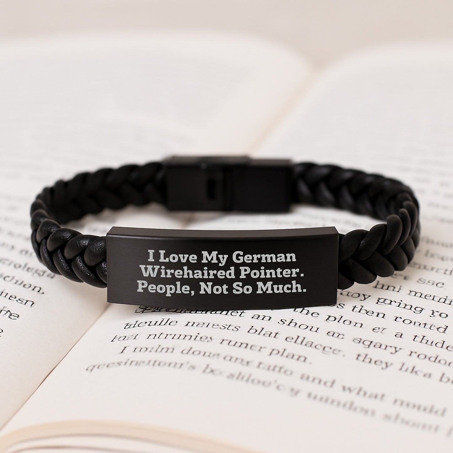 German Wirehaired Pointer Dog Lovers Funny Interlaced Leather Bracelet Gifts from Men to German Wirehaired Pointer Dog on Birthday - Image 3