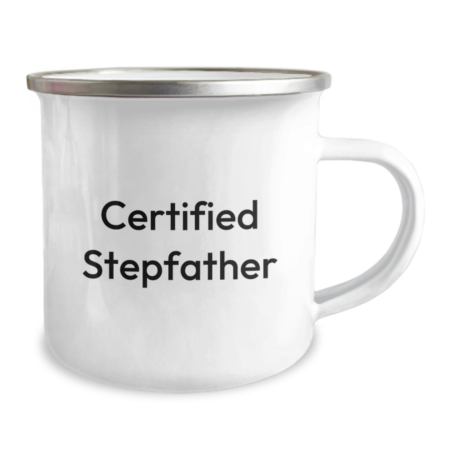 Funny Stepfather Gifts, 'Certified Stepfather' Enamel Camping Mug, Unique Birthday Unique Gift from Friends or Family to Him - Image 2
