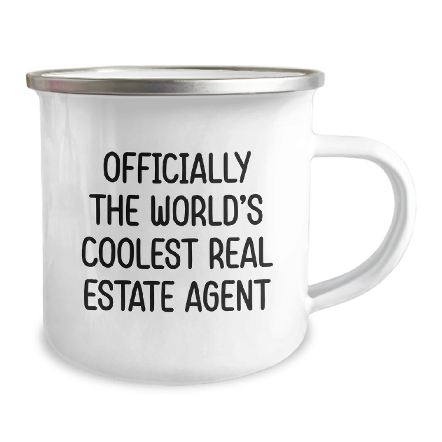 Funny Real Estate Agent Gifts for Men from Friends - Camping Mug with Officially The World's Coolest Real Estate Agent Quote - Image 2