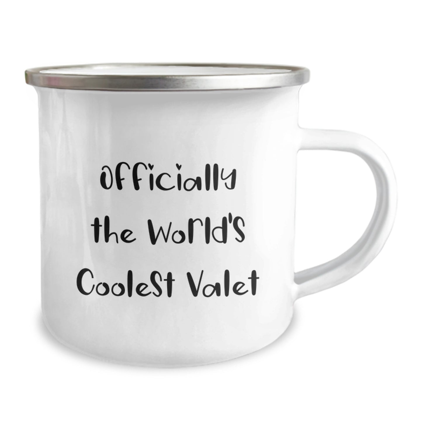 Valet Camping Mug, Funny Gifts from Friends and Family for Graduation - Officially The World's Coolest Valet, 12 oz Stainless Steel with Enamel Finish - Image 2