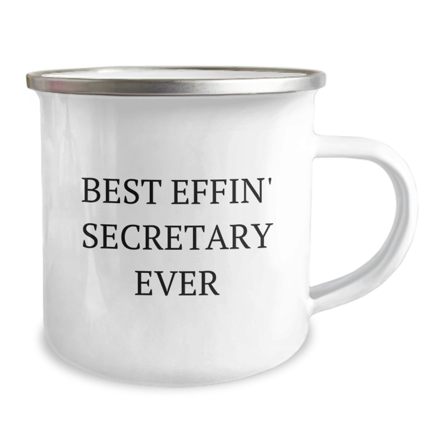 Funny Secretary Gifts from Friends - Best Effin' Secretary Ever Camping Mug for Graduation - Image 2