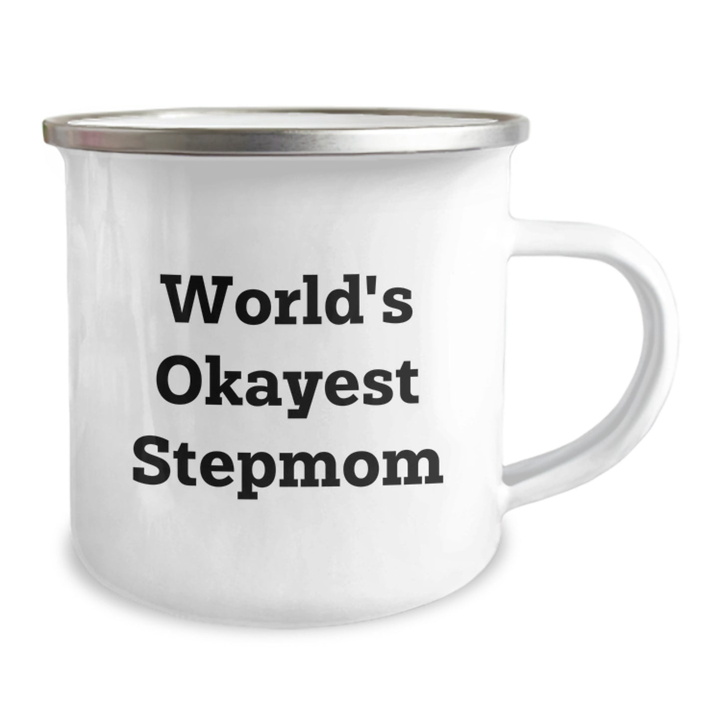 Funny Stepmom Gifts, World's Okayest Stepmom Camping Mug for Birthday, Gifts from Family to Stepmom - Image 2