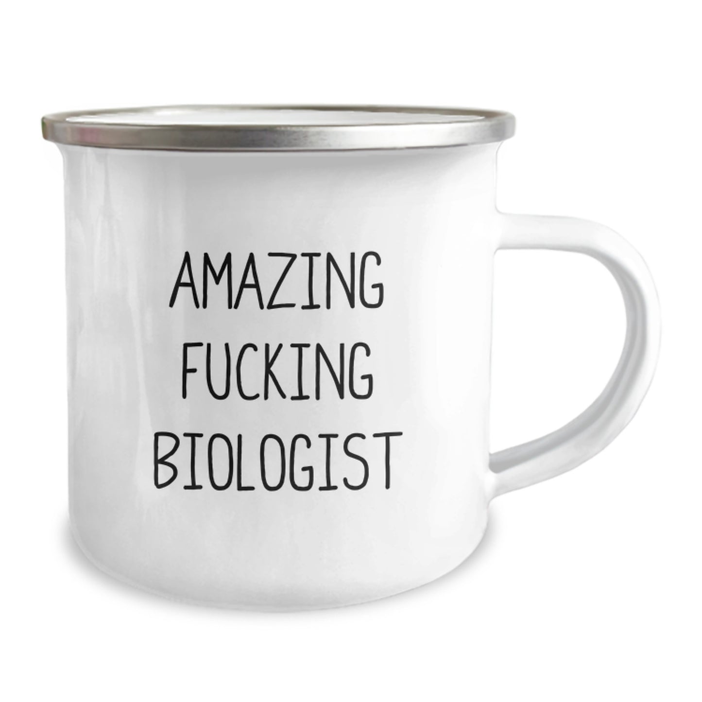 Funny Biologist Gift, 'Amazing F--king Biologist' Quote, 12 oz Camping Mug for Birthday, Gifts from Friends for Biologist - Image 2