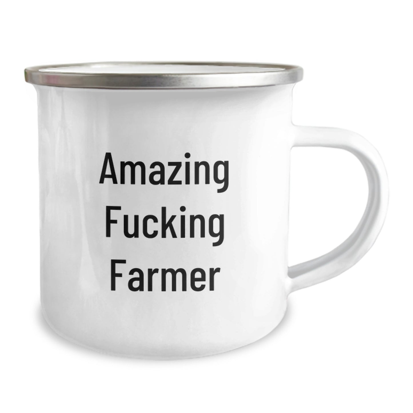 Funny Farmer Gifts for Men - Amazing Camping Mug, Birthday Unique Gifts from Friends, 'Amazing F--king Farmer' Quote, 12 oz Stainless Steel with Enamel Finish - Image 2