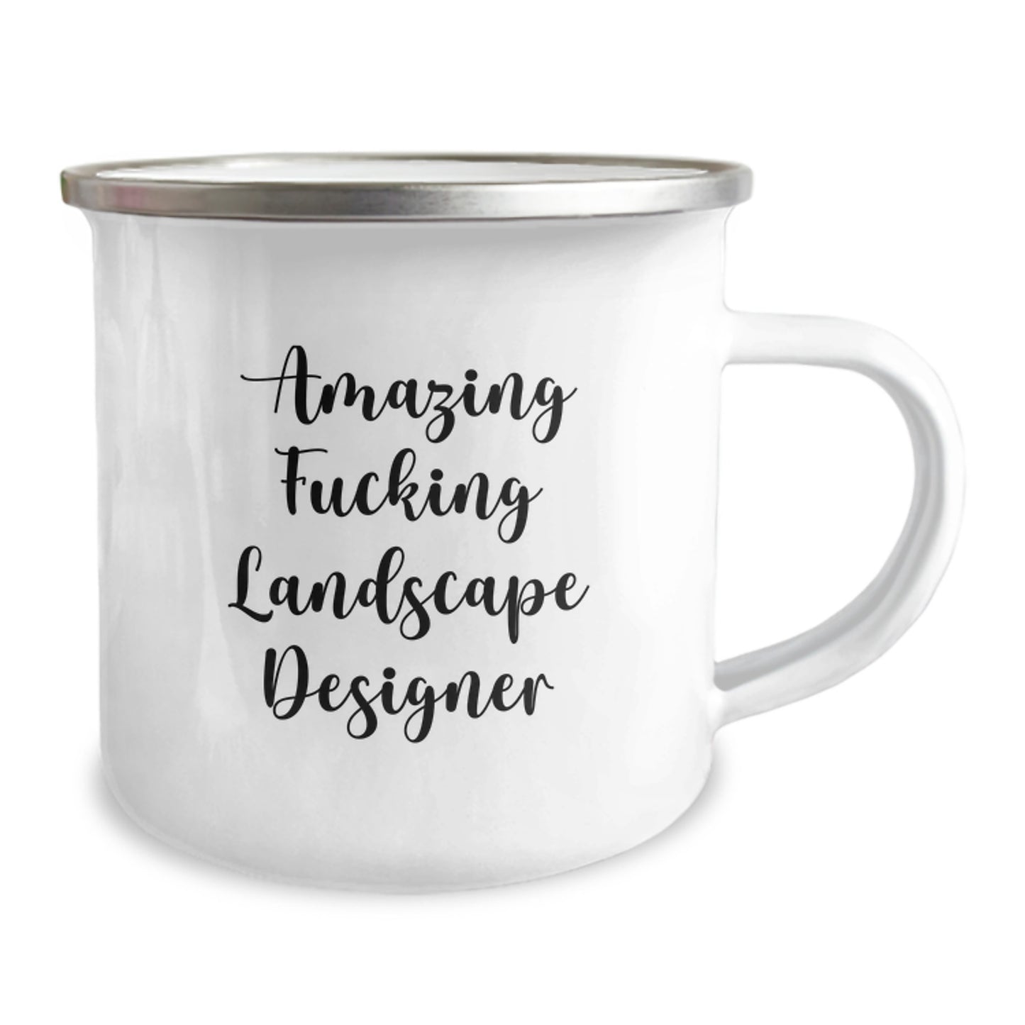Funny Landscape Designer Gifts from Men - 'Amazing F--king Landscape Designer' Quote on Camping Mug for Birthday - Image 2