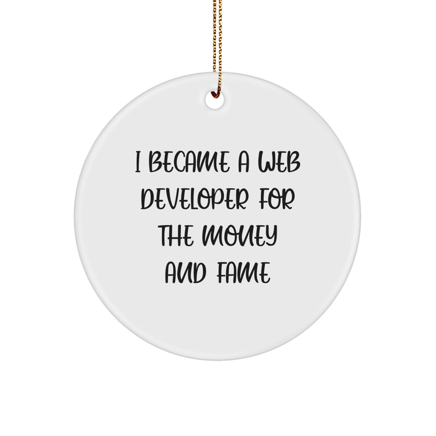 Web Developer Gifts for Men, Funny Quote Circle Ornament from Friends, Christmas Unique Web Developer Present - Image 1