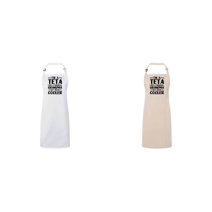 I'm A Teta Like A Normal Grandma But Much Cooler Apron – Funny Teta Gift – Grandma Apron – Gift For Teta