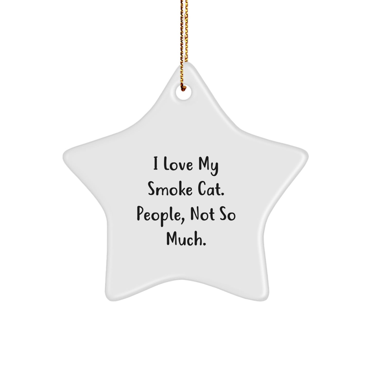 Funny Smoke Cat Gifts for Friends from Men Star Ornament for Christmas Unique - Image 1