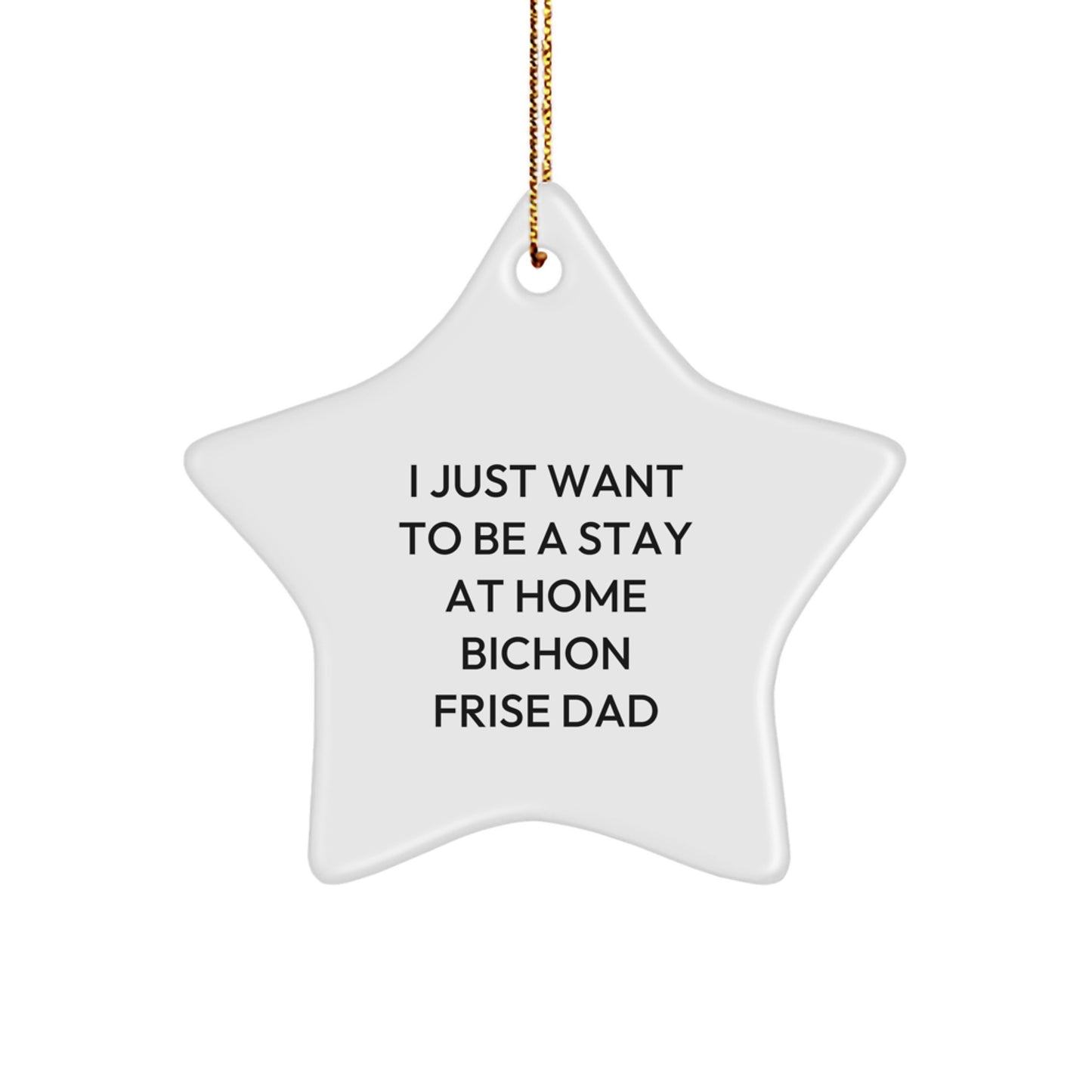 Funny Bichon Frise Dad Gifts - I Just Want To Be A Stay At Home Bichon Frise Dad Star Ornament, Christmas Unique Gifts from Friends to Family - Image 1