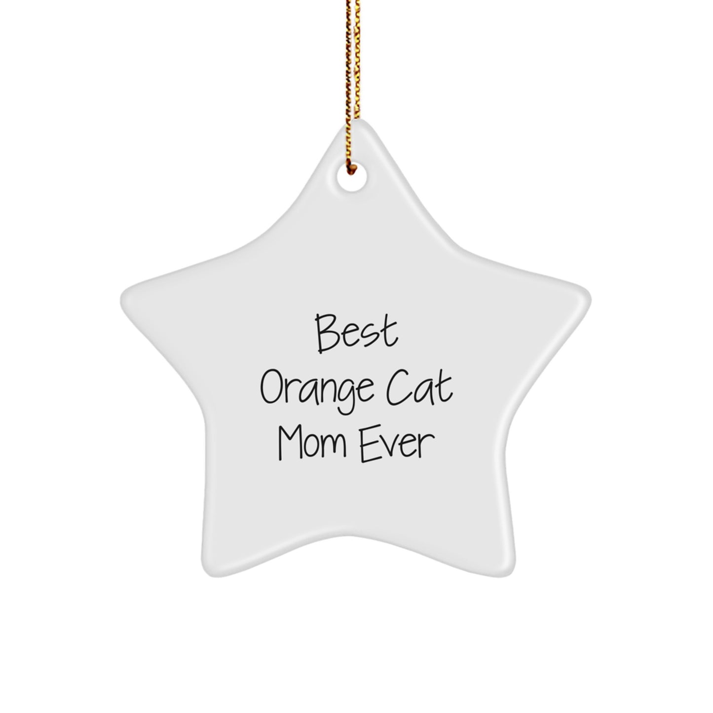 Orange Cat Mom Gifts from Friends, Gifts for Orange Cat Lovers, Best Orange Cat Ever Star Ornament, Christmas Unique - Image 1