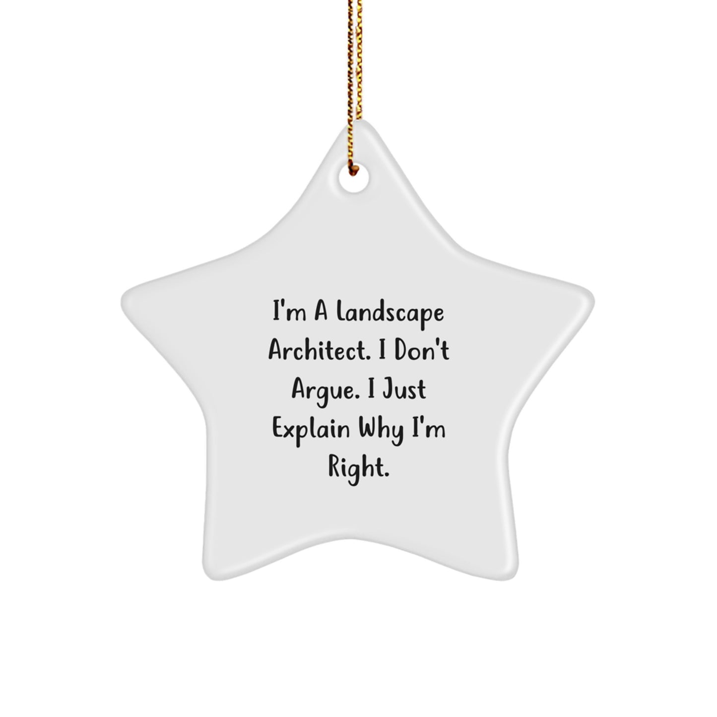 Funny Landscape Architect Gift Ideas - Star Ornament for Christmas Unique Presents from Family, Friends, or Coworkers to Landscape Architect Colleagues, Men, or Women - Image 1