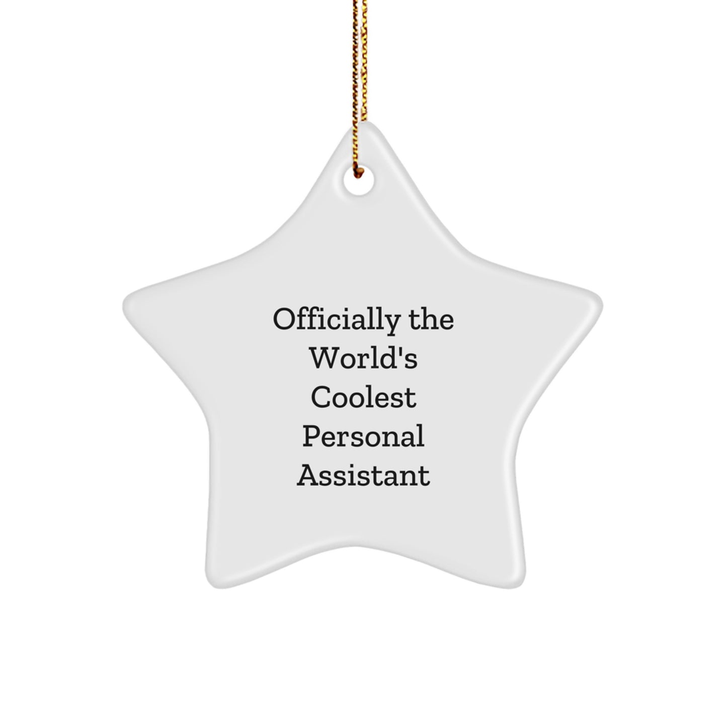 Funny Personal Assistant Gifts from Men to Coworkers, 'Officially The World's Coolest Personal Assistant' Star Ornament for Christmas Unique Gifts - Image 1