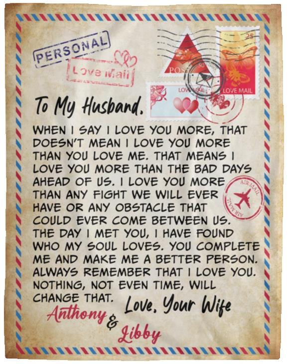 To My Husband Personalized Blanket - Custom Gift for Husband Anniversary, Valentine's Day, Birthday