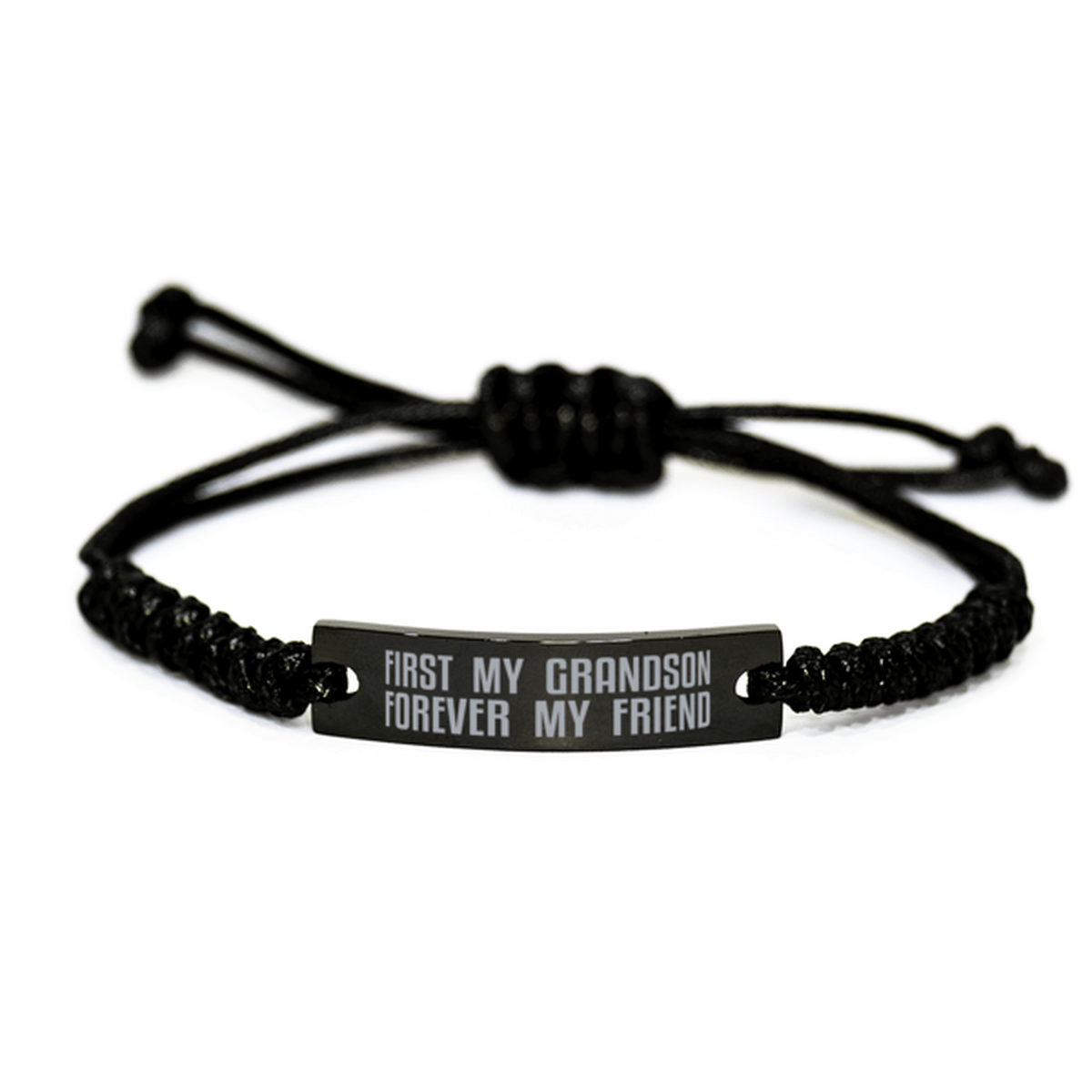 Unique Grandson Engraved Rope Bracelet, First My Grandson Forever My Friend, Best Gift for Grandson Birthday, Christmas