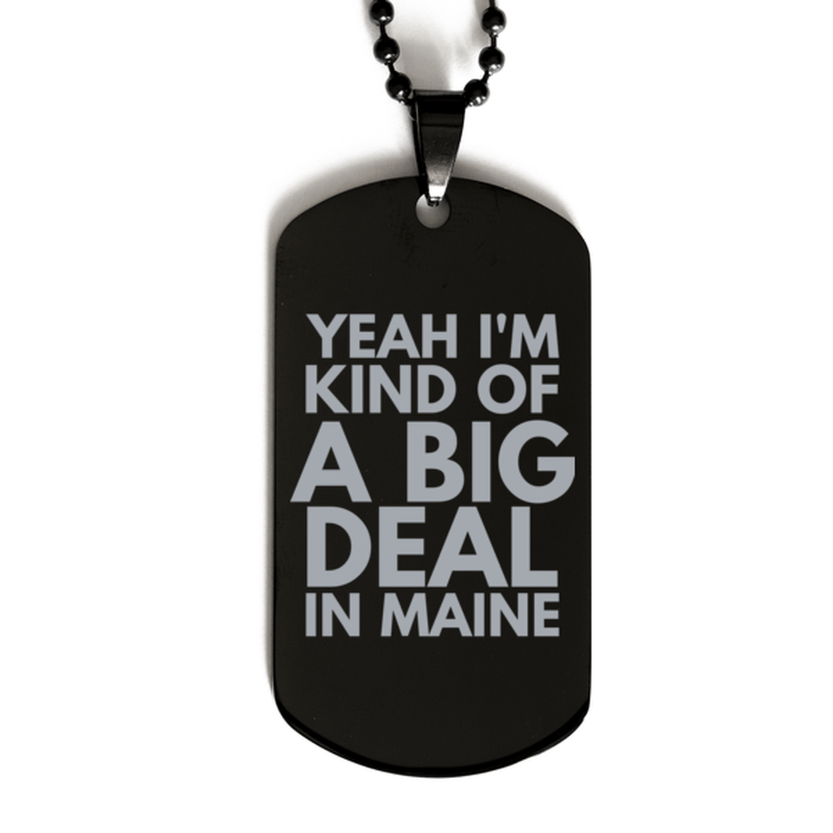 Funny Maine Engraved Dog Tag, I'm Kind of a Big Deal in Maine, Best Birthday Gifts for Family and Friends