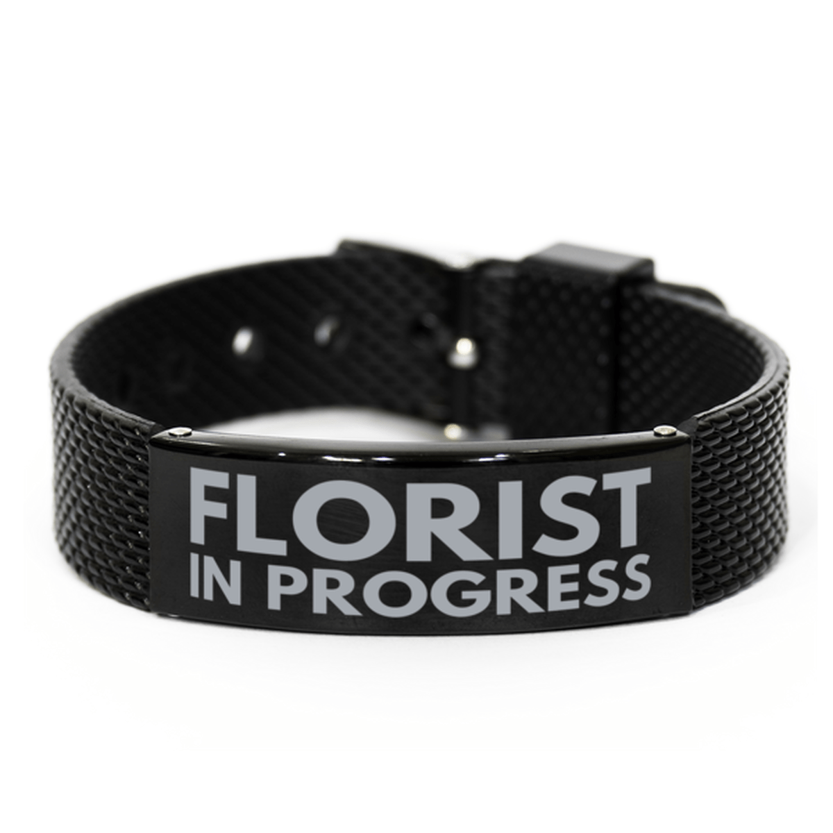 Inspirational Florist Black Shark Mesh Bracelet, Florist In Progress, Best Graduation Gifts for Students