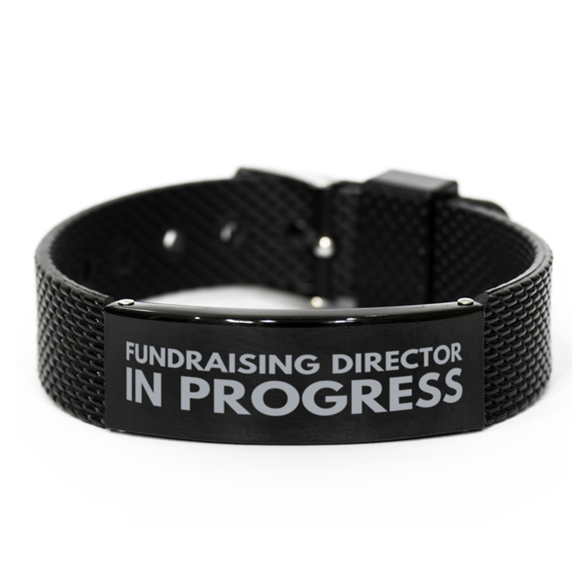 Inspirational Fundraising Director Black Shark Mesh Bracelet, Fundraising Director In Progress, Best Graduation Gifts for Students