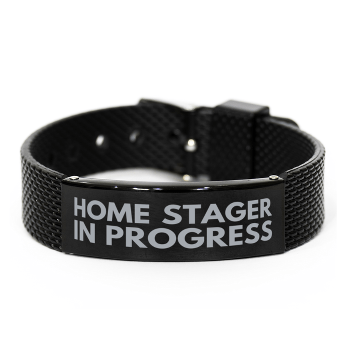 Inspirational Home Stager Black Shark Mesh Bracelet, Home Stager In Progress, Best Graduation Gifts for Students