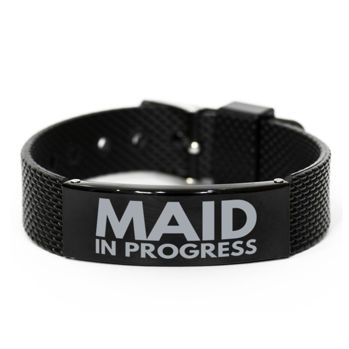 Inspirational Maid Black Shark Mesh Bracelet, Maid In Progress, Best Graduation Gifts for Students