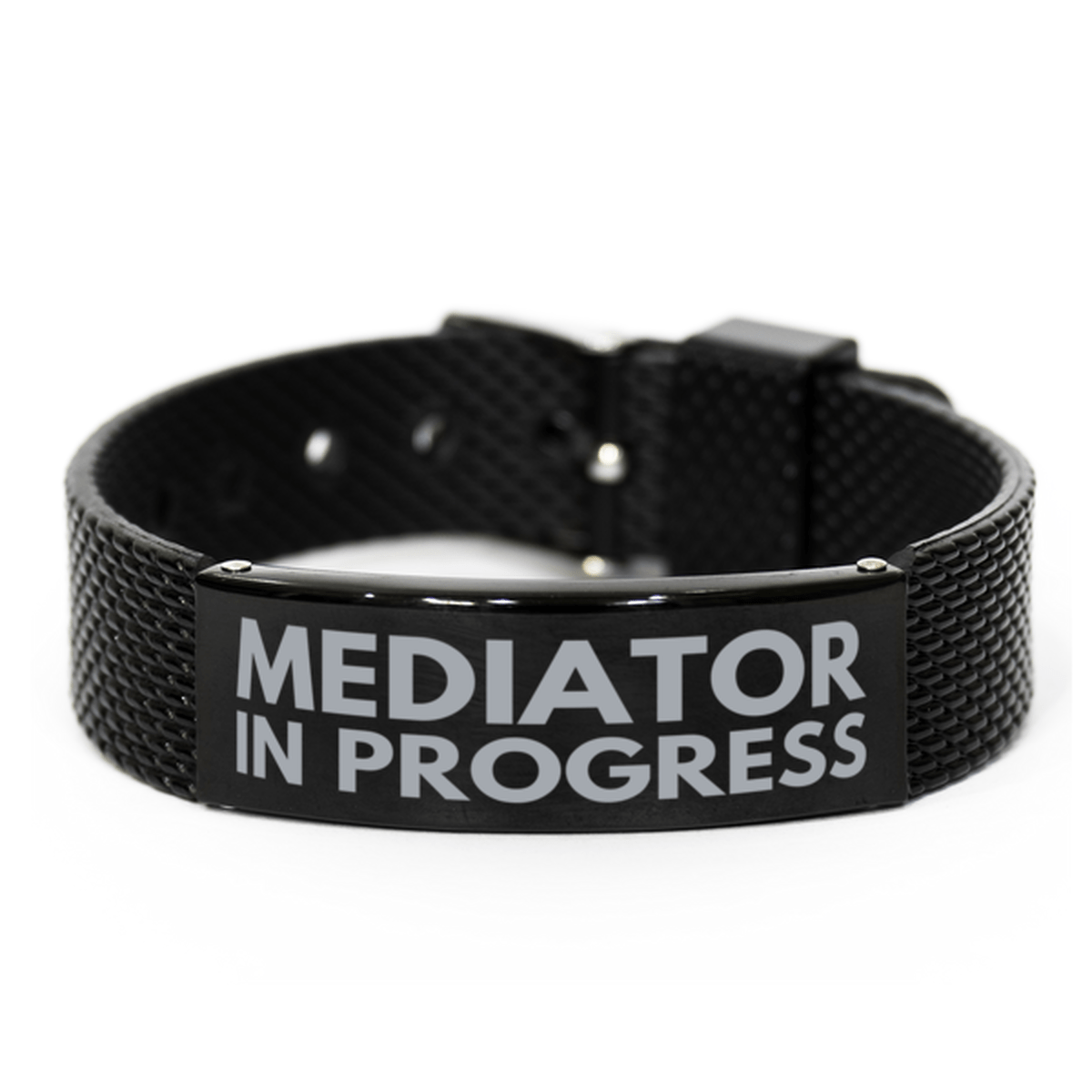 Inspirational Mediator Black Shark Mesh Bracelet, Mediator In Progress, Best Graduation Gifts for Students