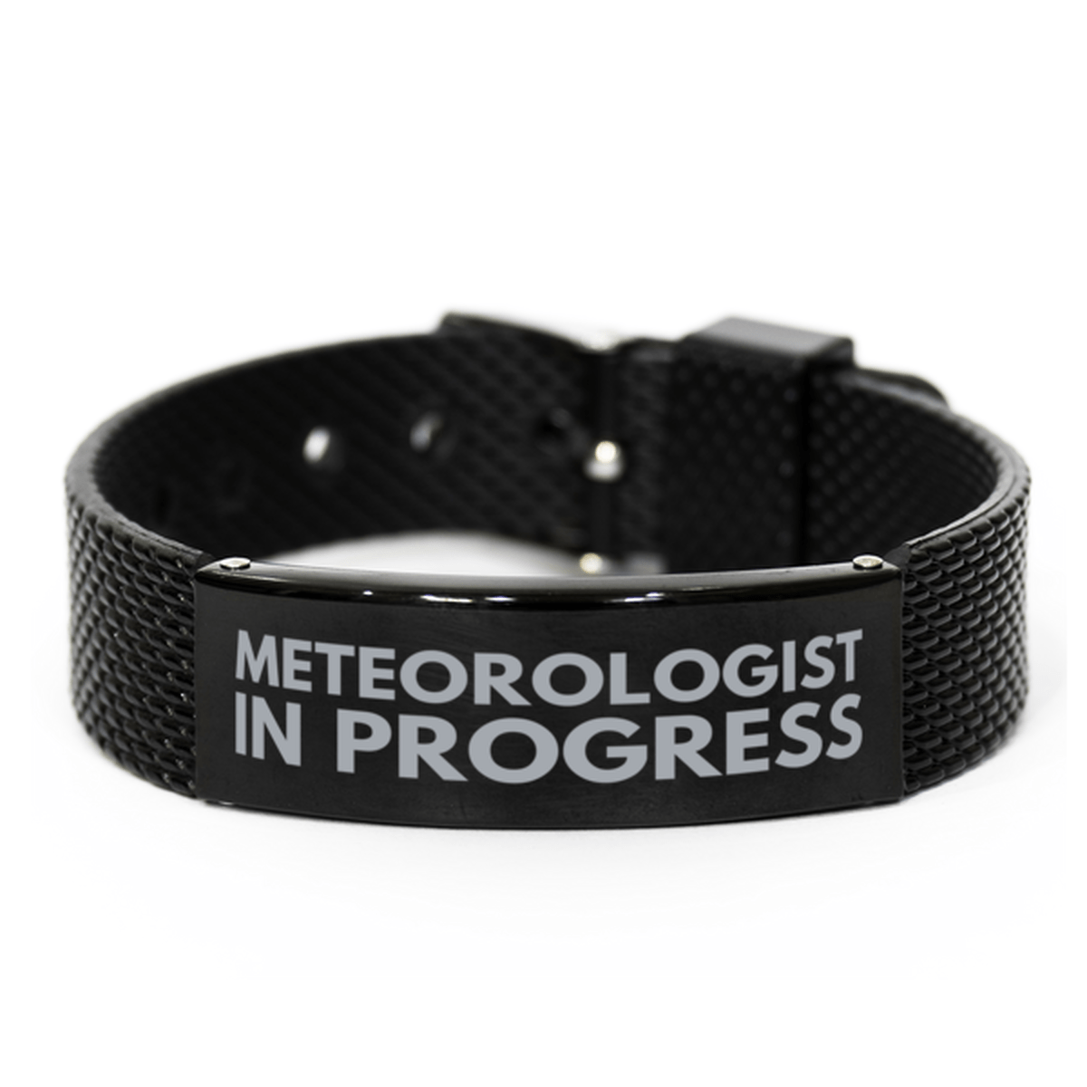 Inspirational Meteorologist Black Shark Mesh Bracelet, Meteorologist In Progress, Best Graduation Gifts for Students