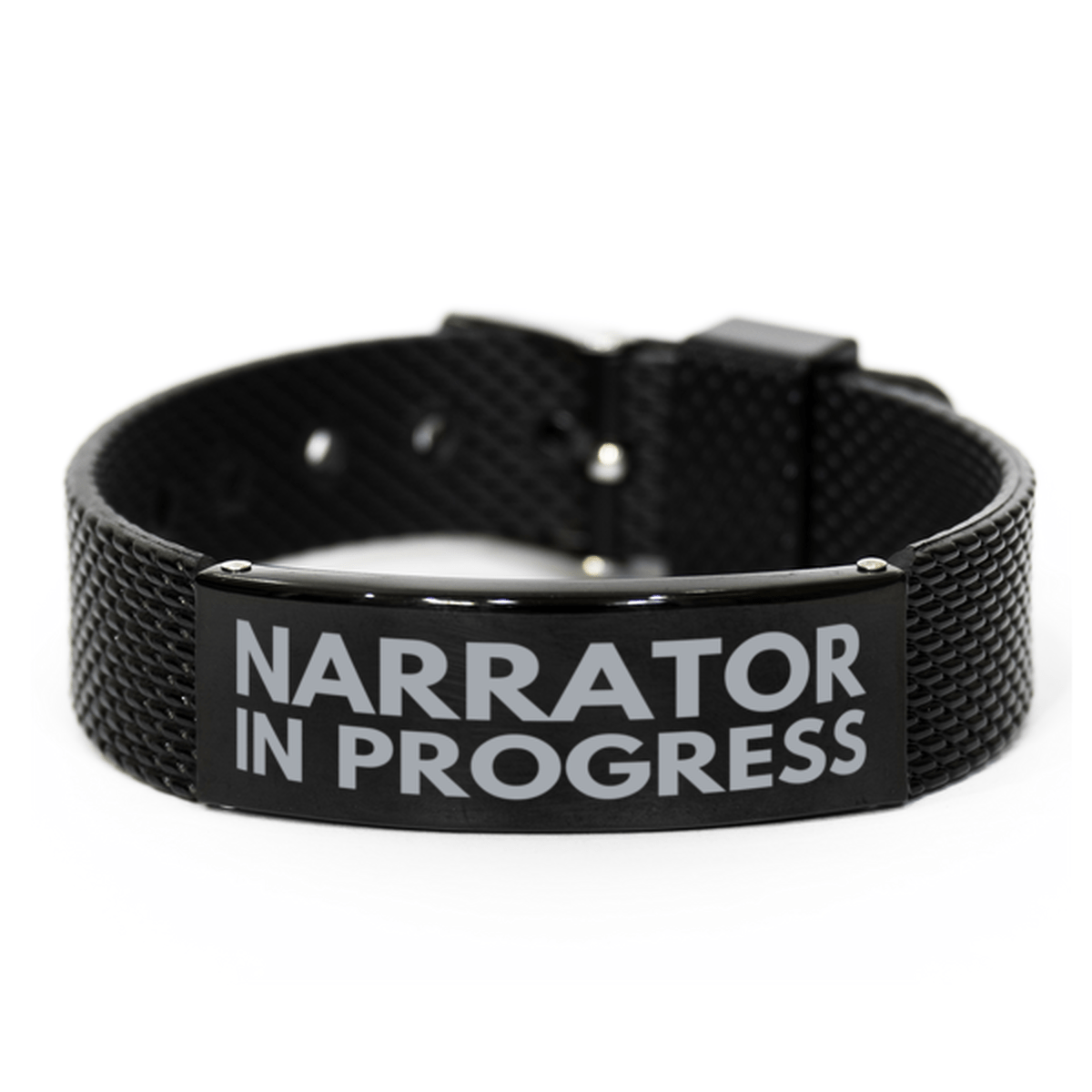 Inspirational Narrator Black Shark Mesh Bracelet, Narrator In Progress, Best Graduation Gifts for Students