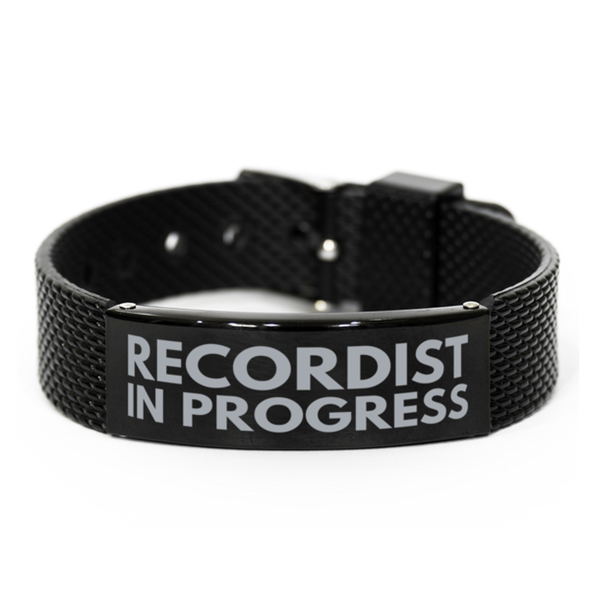Inspirational Recordist Black Shark Mesh Bracelet, Recordist In Progress, Best Graduation Gifts for Students