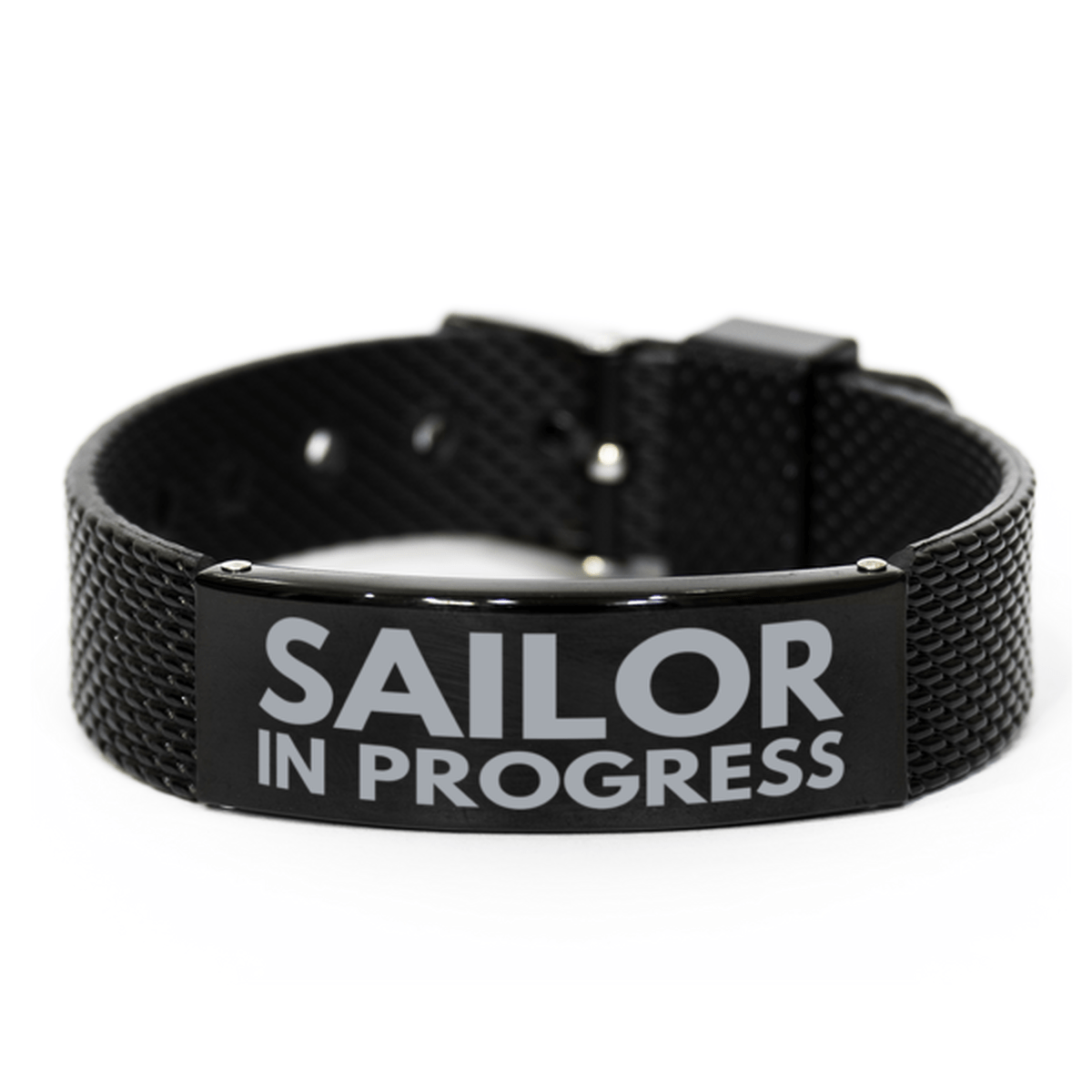 Inspirational Sailor Black Shark Mesh Bracelet, Sailor In Progress, Best Graduation Gifts for Students