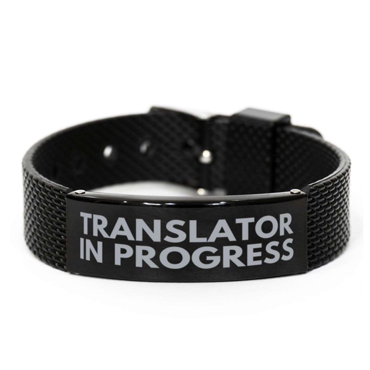 Inspirational Translator Black Shark Mesh Bracelet, Translator In Progress, Best Graduation Gifts for Students